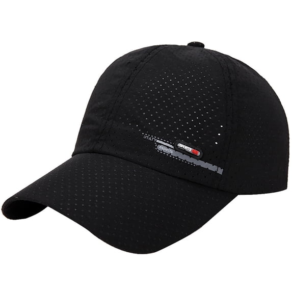 Pumxq Men Summer Adjustable Performance Hat Breathable Snapback Laser Perforated Mesh Baseball Cap Black One Size