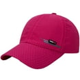 thumbnail image 1 of Pumxq Men Summer Adjustable Performance Hat Breathable Snapback Laser Perforated Mesh Baseball Cap Hot Pink One Size, 1 of 1