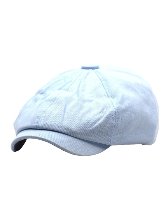Pumxq Mens Herringbone Tweed Newsboy Cap, Adjustable Classic Flat Ivy Gatsby Cabbie Hat, Retro Stylish Driver Cap for Women Men Daily Party Wear Blue One Size