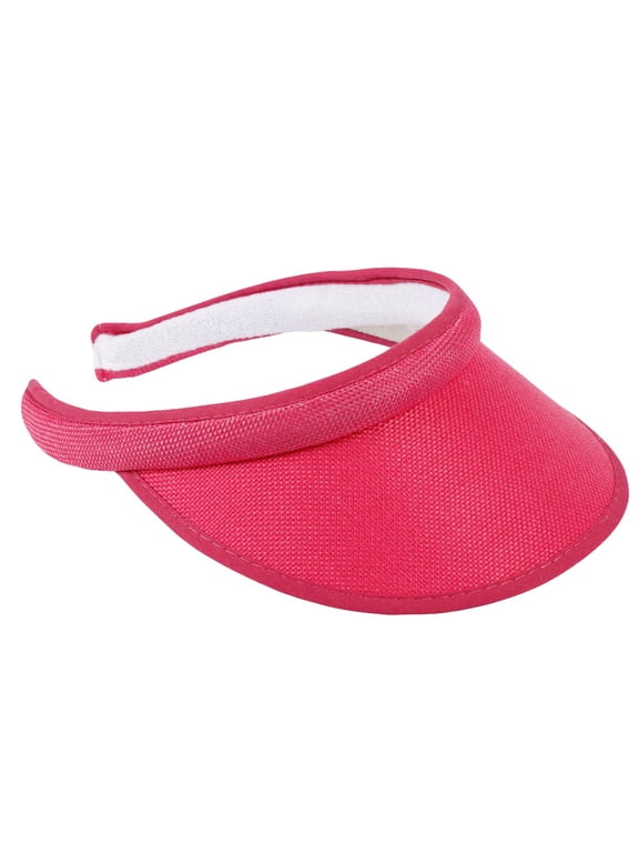 Sport Sun Visor Hats Adjustable Empty Top Baseball Cap Cotton Ball Caps for Women and Men Hot Pink One Size
