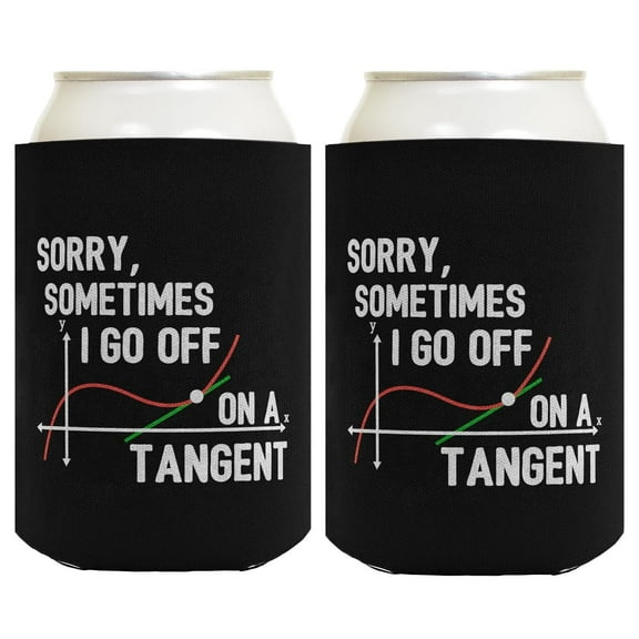 Pun Gifts Sometimes I Go Off On A Tangent Funny Quote Gifts 2-Pack Can Coolie Drink Coolers