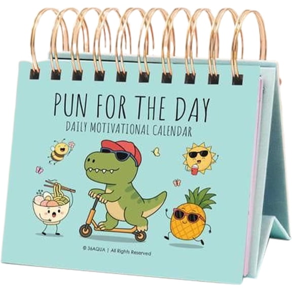 Pun for The day 2026 Calendar, Perpetual Motivational Planer 5x6 Inch Paper Daily Quote Cards, 365 Days Inspirational Messages for Office, Home, School (Cool Crocodile)