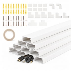 punada Cord Hider, 157in Cable Management Raceway Kit, Wire Covers for Cords on Wall, Paintable Cable Concealer & Cord Hider for Wall Mounted TV, 1.18" (W) x 0.59" (H), White