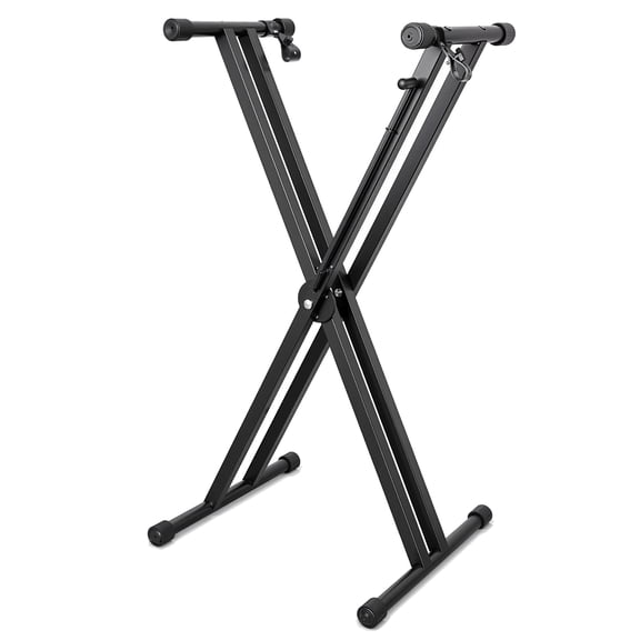 punada Keyboard Stand, Heavy Duty Double-X Piano Stand, Adjustable 6-Level Height, Foldable Steel Keyboard Stand with Safety Straps, Fits 54–88 Key Digital Keyboards & Electric Pianos