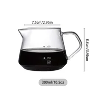 Punana Pour Over Coffee Maker Set, Glass Carafe Coffee with Glass Coffee Filter, Drip Coffee Maker Set for Home or Office, 300ml-Option 300ml