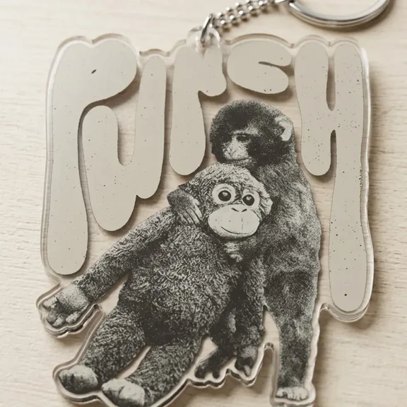 Punch Baby Monkey Acrylic Keychain, Viral Inspired Cute Monkey, Team Punch, Animal Lover Gift, Punch And Plush Toy