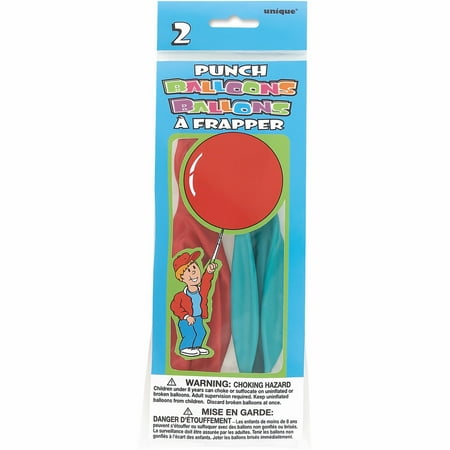 Punch Ball Balloons, 16 in, Assorted, 2ct