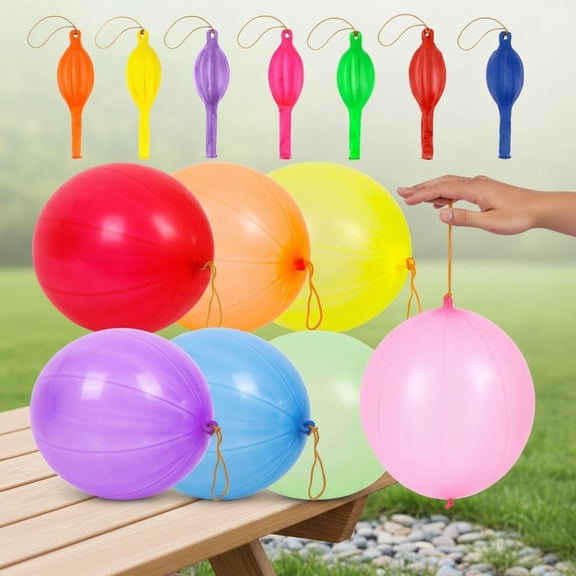 Punch Balloons, Party Favors, Thickened Heavy Duty Neon Punching Bouncy Balloon for Birthday Goodie Bag Stuffers Outdoor Play Supply