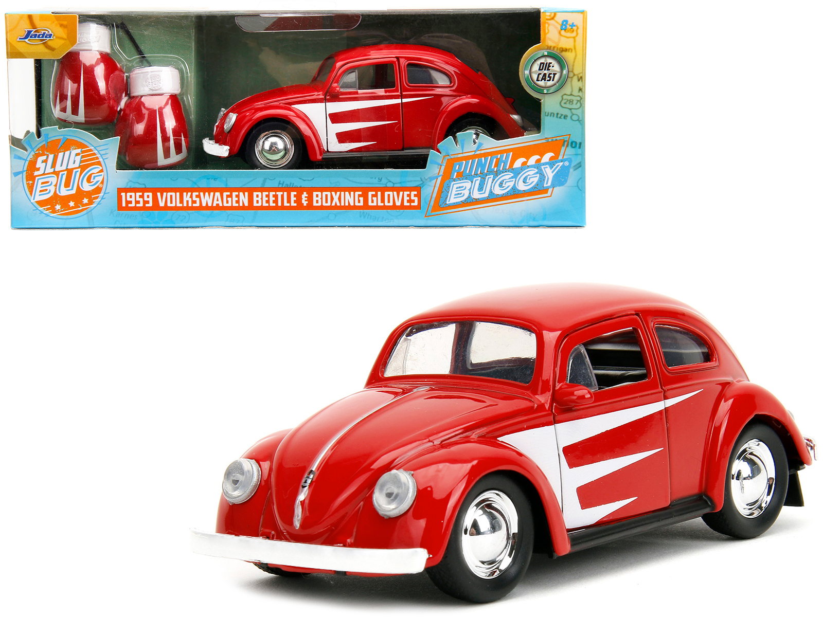 Punch Buggy 50 VW Beetle Red 1:32 Vehicle and Gloves - Walmart.com
