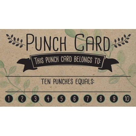 Punch Cards for Loyalty Rewards – Set of 50 Kraft Vouchers for Small Business, Coffee Shop, Salon, Retail – Blank Gift Reward Stationery for Customer Incentives and Return Promotions (50)