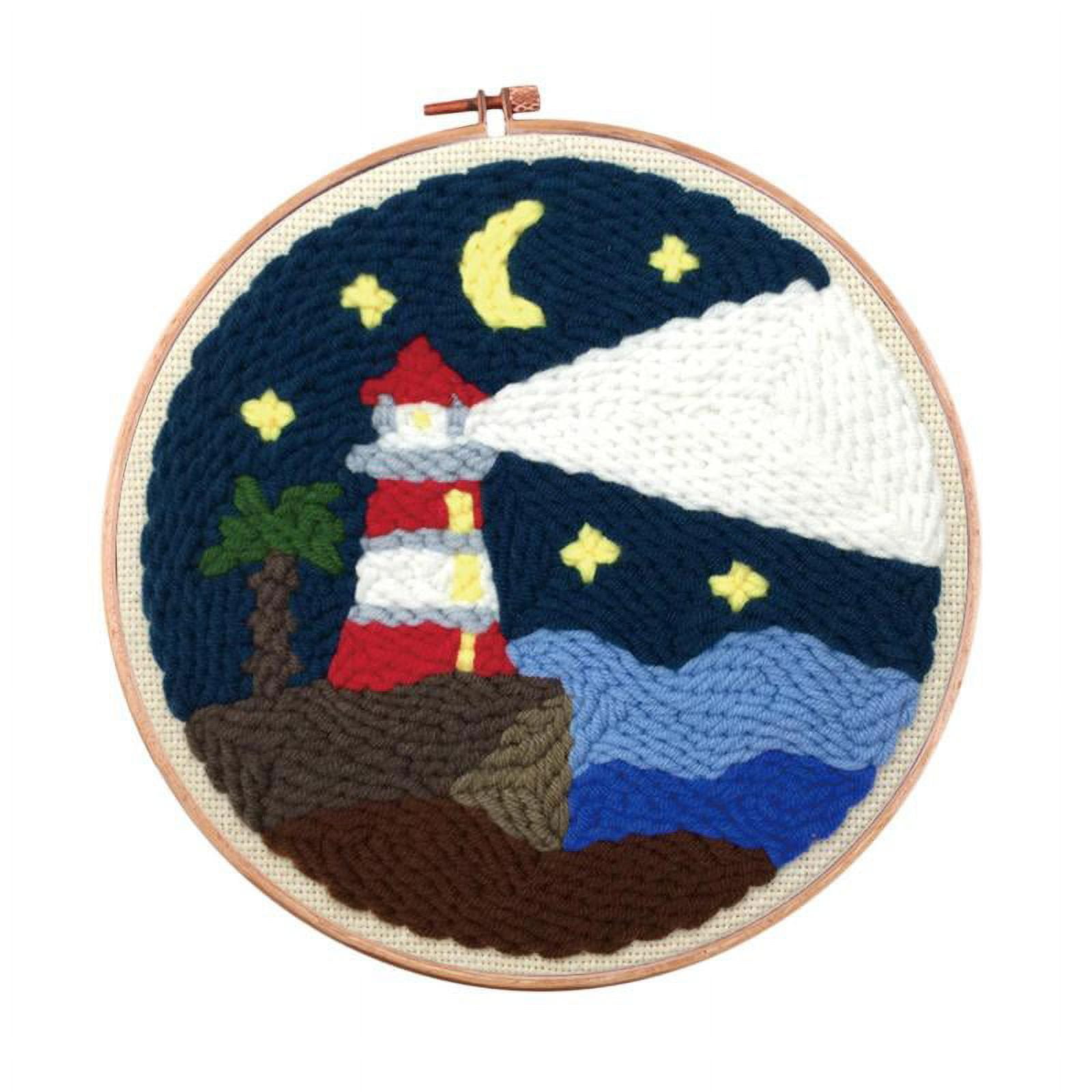 Punch Needle Embroidery Kit with Basic Tools & Soft Yarn - Scenery Pattern