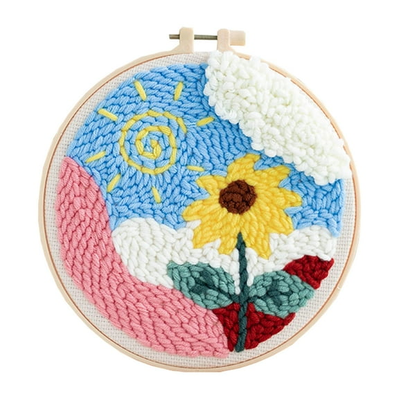 Punch Embroidery Starter Kits Basic Tools DIY work for Beginner