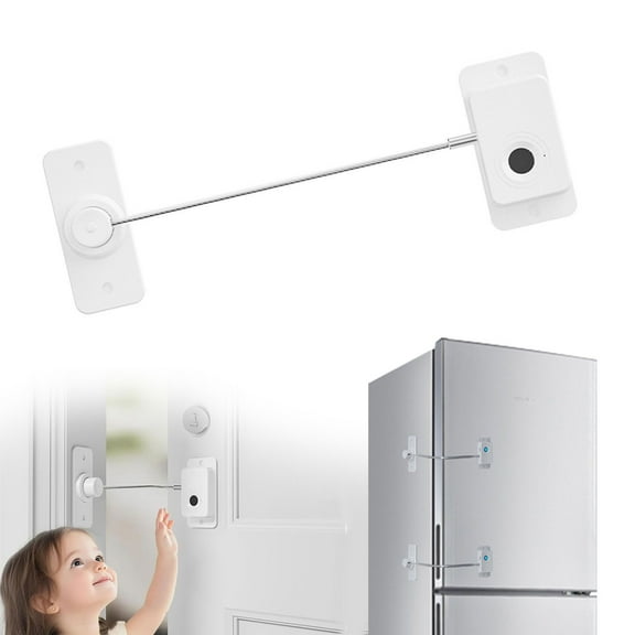 Punch Fingerprint Keyless Drawer Lock - Child & Baby Proofing Cabinet Lock with Strong Adhesive, No Keys Required, Easy Peel and Stick Installation on Fridge Oven Drawers, White