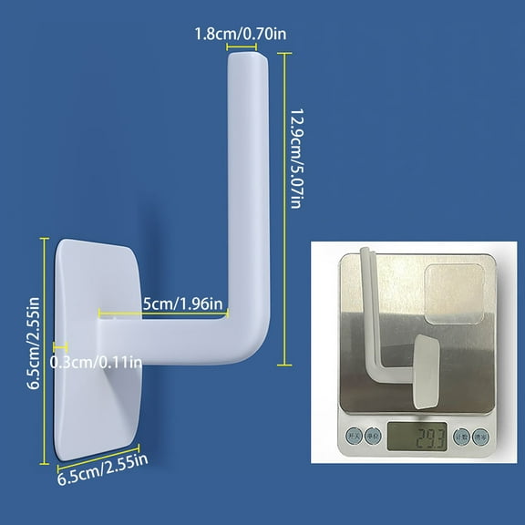 Punch-Free ABS Paper Towel Rack - Wall Mounted Storage Holder - for Kitchen, Bathroom - Self-Adhesive - 2-in-1 Design