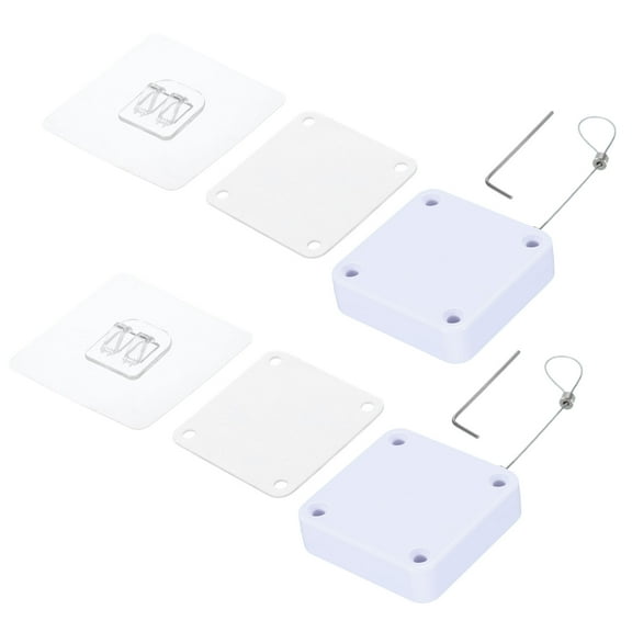 Punch Free Automatic Sensor Door Closer 39.4" Retractable Cable Lock for Home, Office Doors 500g 2Set White