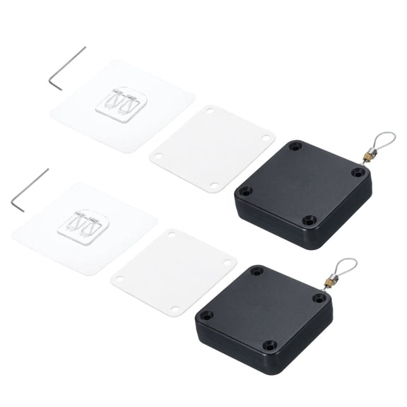 Punch Free Automatic Sensor Door Closer 47.2" Retractable Cable Lock for Home, Office Doors 1200g 4Set Black