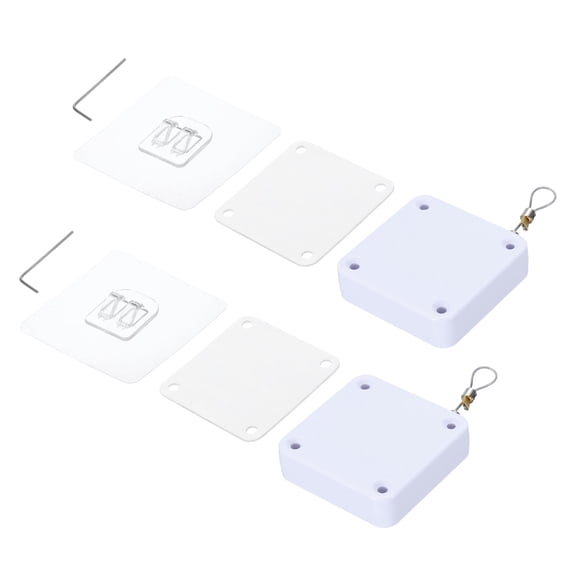 Punch Free Automatic Sensor Door Closer 47.2" Retractable Cable Lock for Home, Office Doors 1200g 4Set White