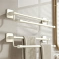 thumbnail image 1 of Punch Free Bathroom Towel Rack, Wall Mounted Double Pole Storage Organizer, Space Aluminum, Installation, Gray, 30cm, Multi-Use for Kitchen & Bath, 1 of 7