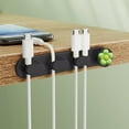 thumbnail image 1 of Punch Free Cable Clamp Desktop Organizer ABS Plastic Self-Adhesive Wire Holder, Flower Shape, Space-Saving for Data Charging Headphone Cables, White, 1 of 6