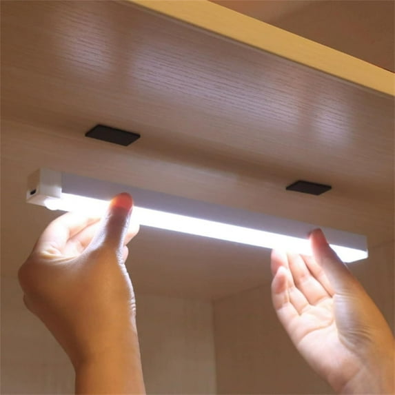 Punch-Free Magnetic LED Motion Sensor Light, Rechargeable Night Light with Smart Induction for Closet Cabinet Stairs, Type-C Charging Cordless Light(A)