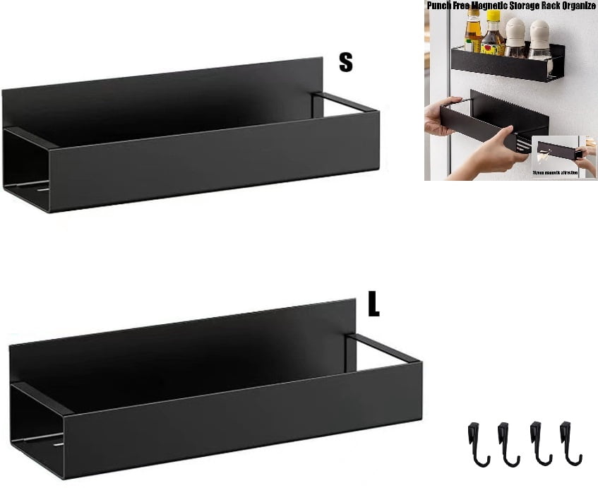 Punch-Free Magnetic Storage Rack – Magnetic Spice Rack Organizer for ...