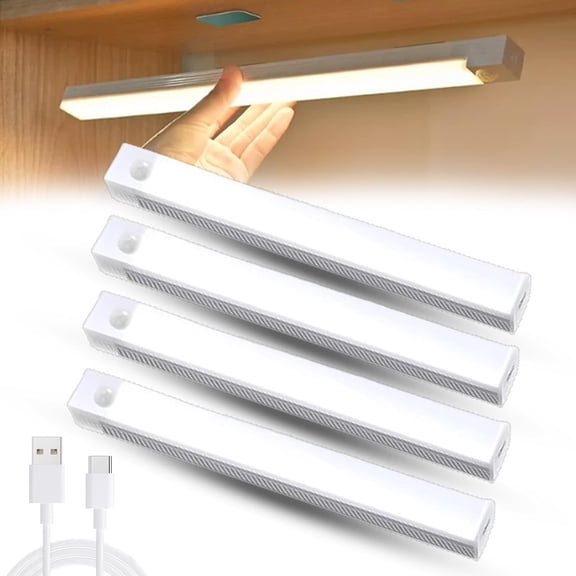 Punch-Free Smart Sensor Magnetic LED Lights,  Infrared Motion-Activated Rechargeable Lights,for Stairs,Wardrobe,Cabinet