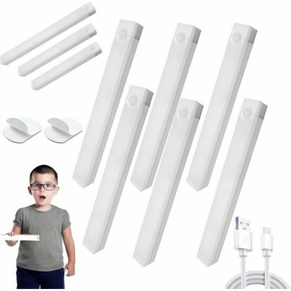 Punch-Free Smart Sensor Magnetic Rechargeable LED Lights, Motion Sensor Infrared Light Indoor, Stick on Lights, Wireless Closet Lights for Kitchen, Stairs, Wardrobe