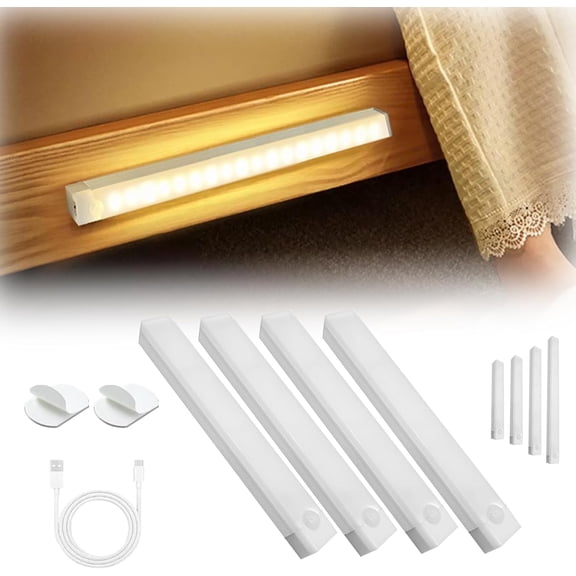 Punch-Free Smart Sensor Magnetic Rechargeable LED Lights, Motion Sensor Light Indoor, Human Body Intelligent Sensor Light, for Bedroom, Kitchen, Cabinets