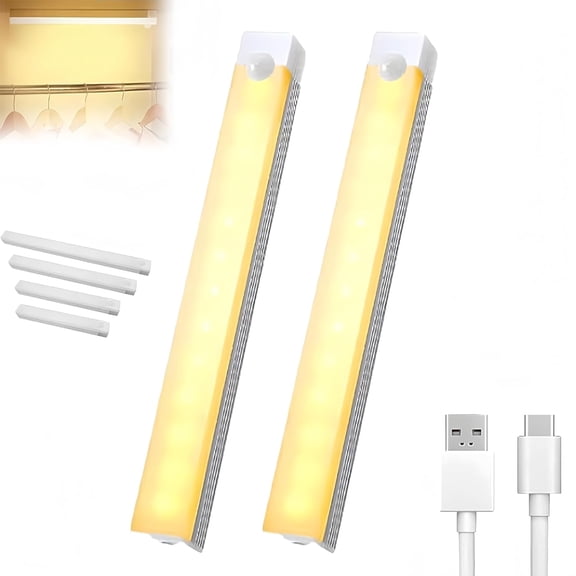 Punch-Free Smart Sensor Magnetic Rechargeable LED Lights, New Wireless Intelligent Motion Human Body Induction Night Under Cabinet Lights for Kitchen, Closet, Cupboard