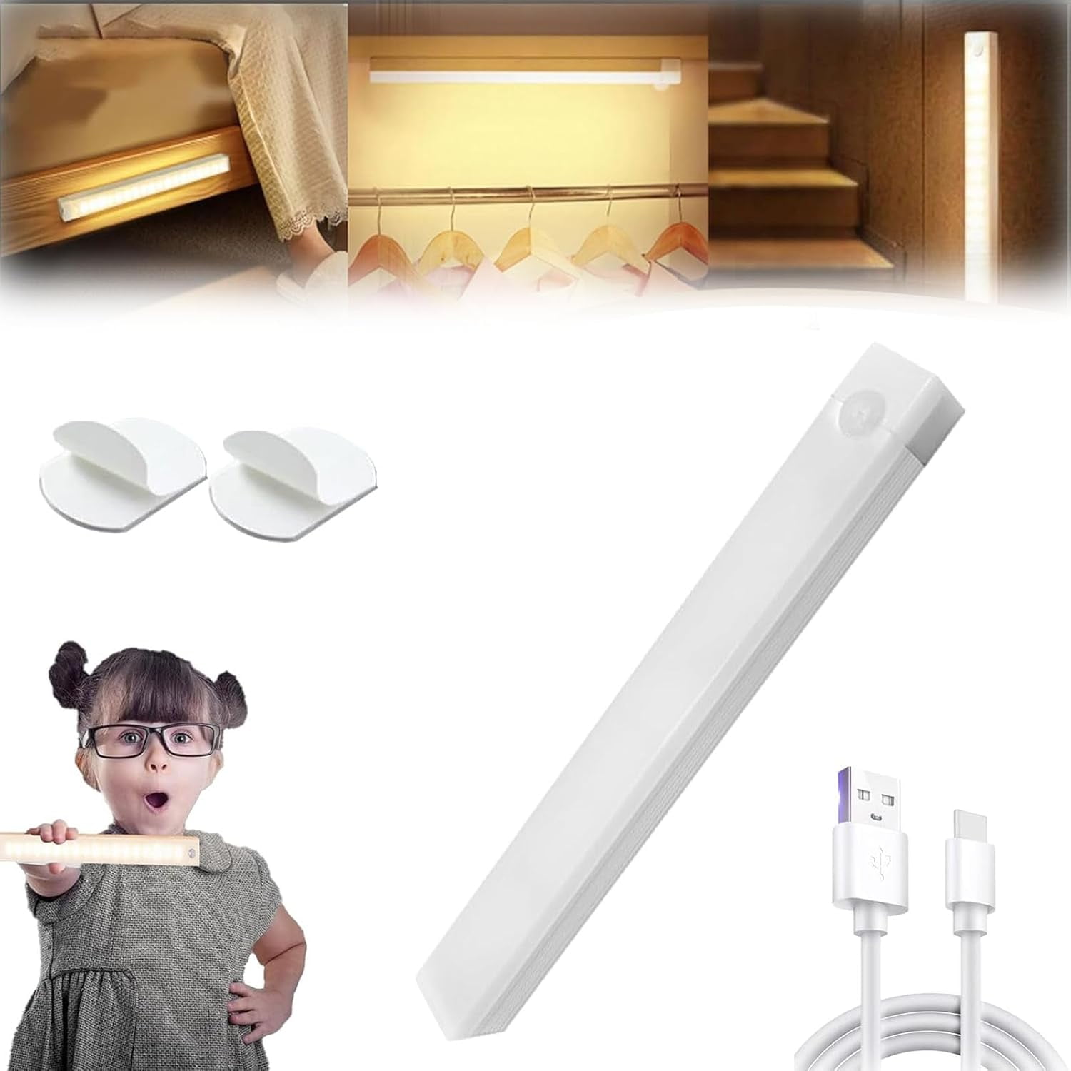 Punch-Free Smart Sensor Magnetic Rechargeable Led Lights, Motion Sensor ...