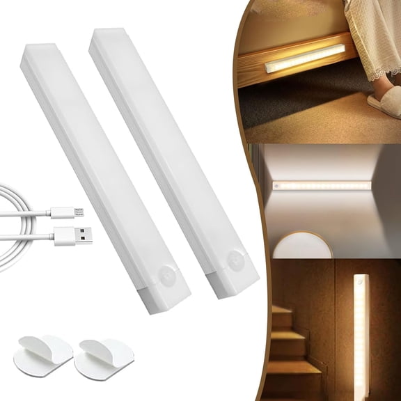 Punch Free Smart Sensor Magnetic Rechargeable Led Lights,  USB Rechargeable Motion Sensor Light Indoor, for Wardrobe, Shoe Cabinet, Kitchen, Stairs