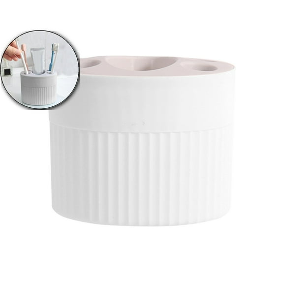 Punch Free Toothbrush Rack, Multifunctional Toothpaste Holder Set, Wall Mounted Bathroom Organizer for Daily Oral Hygiene Management