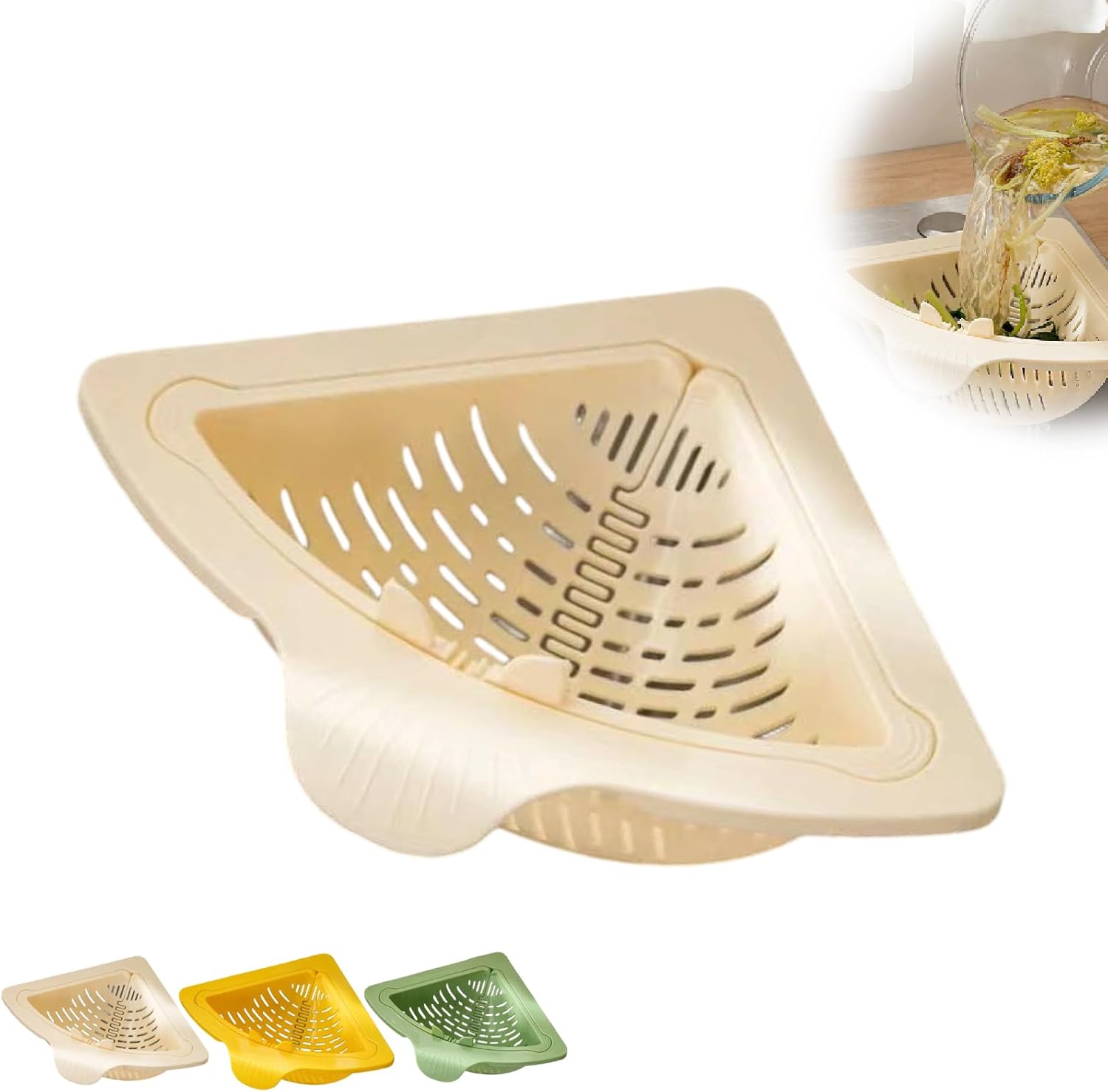 Magnetic Drainage & Filter Basket with Enhanced Durability, Triangular Sink Strainer with Twist-Open Bottom, Heavy-Duty Kitchen Sink Corner Rack for Magnetic Drainage & Filter Basket with Enhanced Durability, Triangular Sink Strainer with Twist-Open Bottom, Heavy-Duty Kitchen Sink Corner Rack for