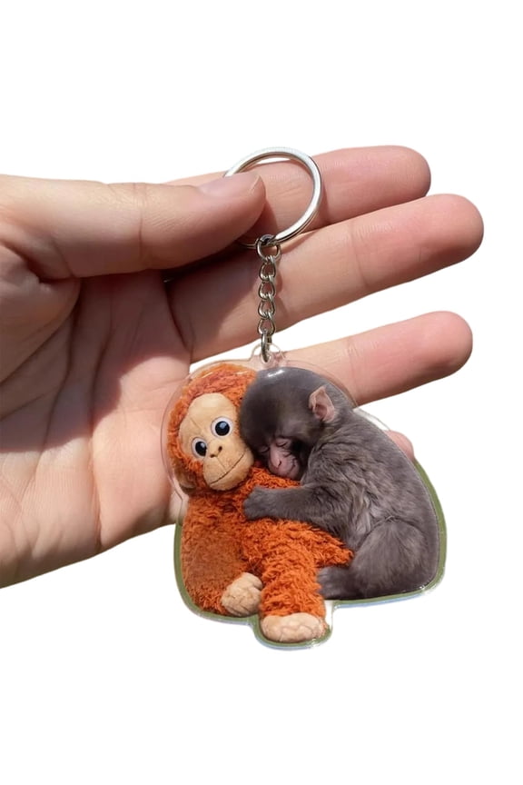 Punch Keychain Protect Punch Monkey Keychains - Team Punch Plush Keychain Hanging Keychain for Backpack, Purse, Car Keys