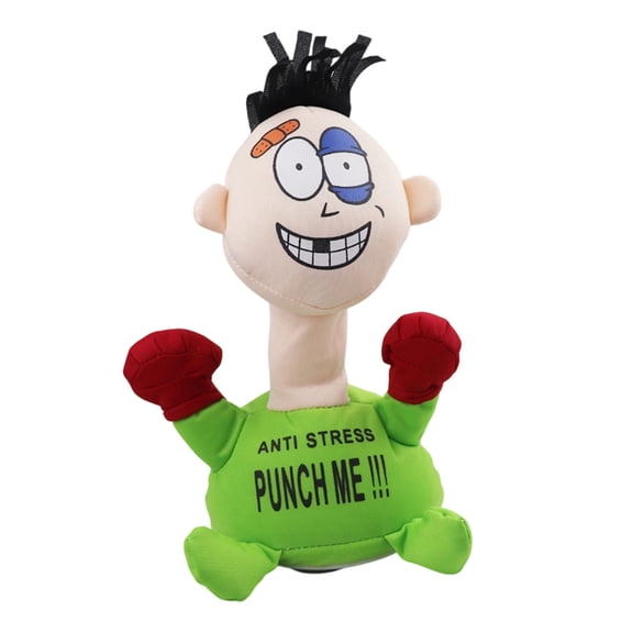 Punch Me Plush Toy Funny Pummel Anti Stress Plush Doll(Green-23X12cm)#9006