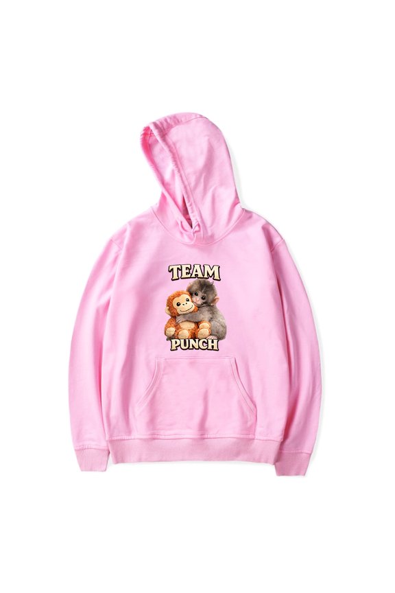 Punch Merch The Monkey Team Punch Emotional Hoodie Long Sleeve Fan Cute Merch Pullovers Streetwear Unisex Fashion Casual Outfits