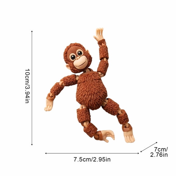 Punch Monkey Articulated Figurine, Posable Orangutan Statue for Dynamic Displays