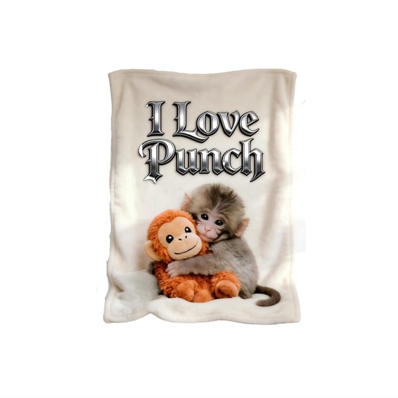 Punch The Monkey Blanket,I Love Punch Print Blanket,Soft Warm Blanket Lightweight Cozy Luxury,The Monkey Punch Blanket,Room Home Decor Gifts For Women And Men