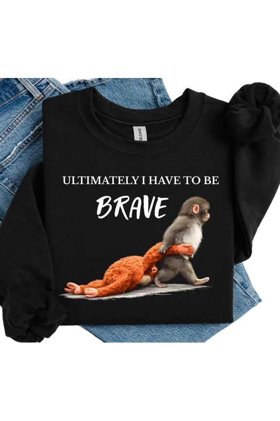 Punch Monkey Graphic Sweatshirt, Cute Baby Monkey Animal Lover Top
