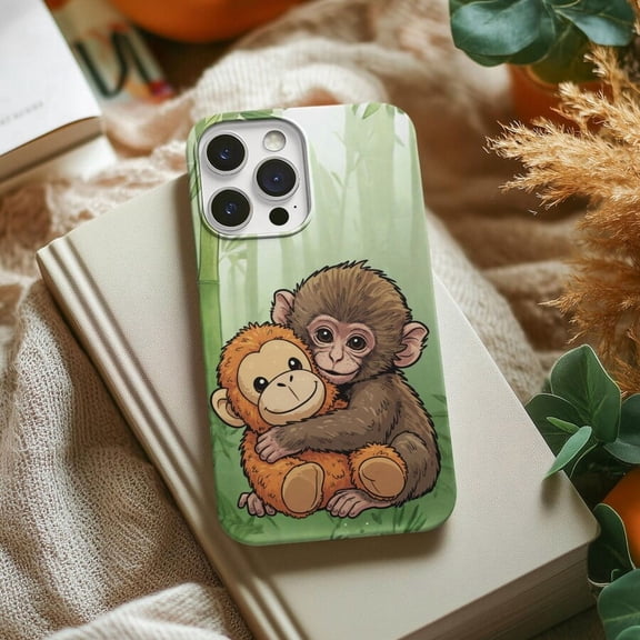 Punch Monkey Hug Viral Meme Case for iPhone 11 12 13 14 15 16 17 Pro Max Plus
