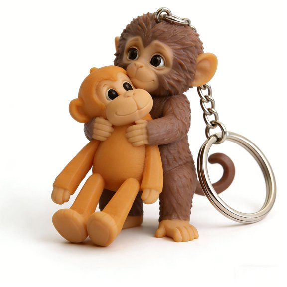 Punch Monkey,Monkey Keychain,Three Dimensional Monkey Statue Keychain Decoration,Cute Monkey Keychains Animal Keychain Acrylic keychain Monkey Car Accessories Keychains(2.6IN)