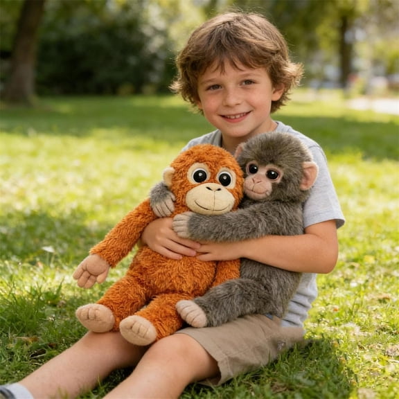Punch The Monkey Orangutan Plush 9.84 Inch Soft Cuddly Stuffed Animal Realistic Design Emotional Support Plush for Living Room Office and Bedroom Decor