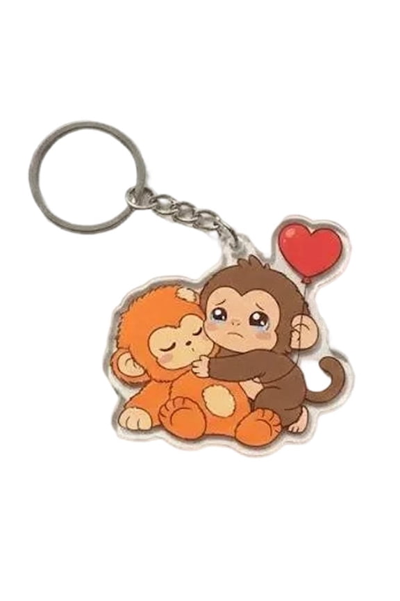 Punch The Monkey Plush Keychain,Team Punch Monkey Keychain For Handbags Purses Backpacks & Car Keys,Birthday Gift,Safari Party,Jungle Baby Shower,Zoo Animal Themed Kids Birthday