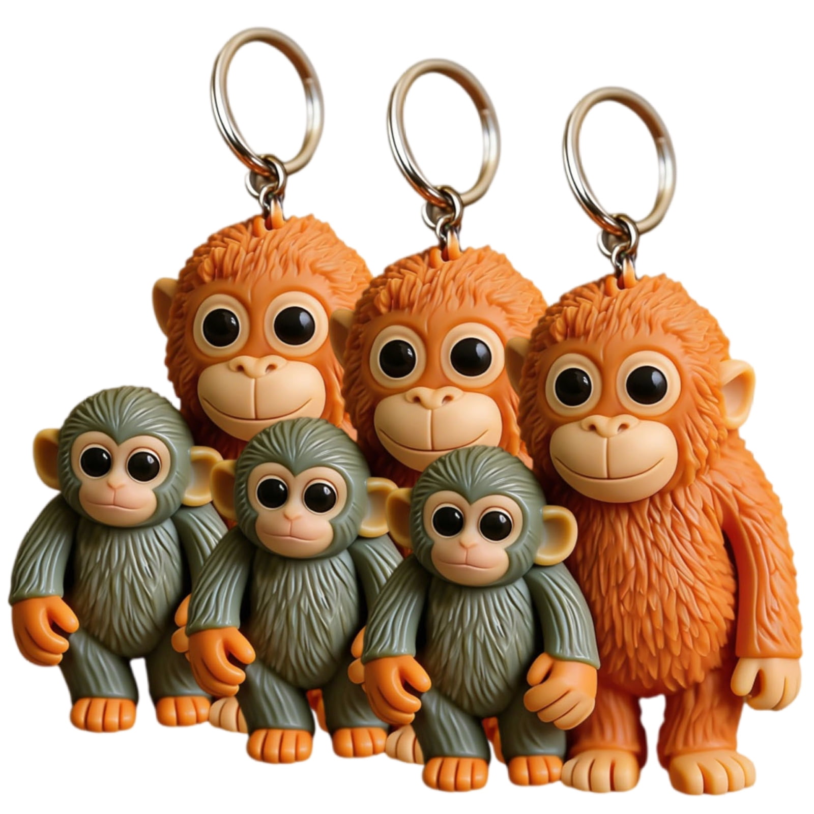 Punch Monkey Plush Keychains, 3D Cute Monkey Key Chain, Mini Hanging ...