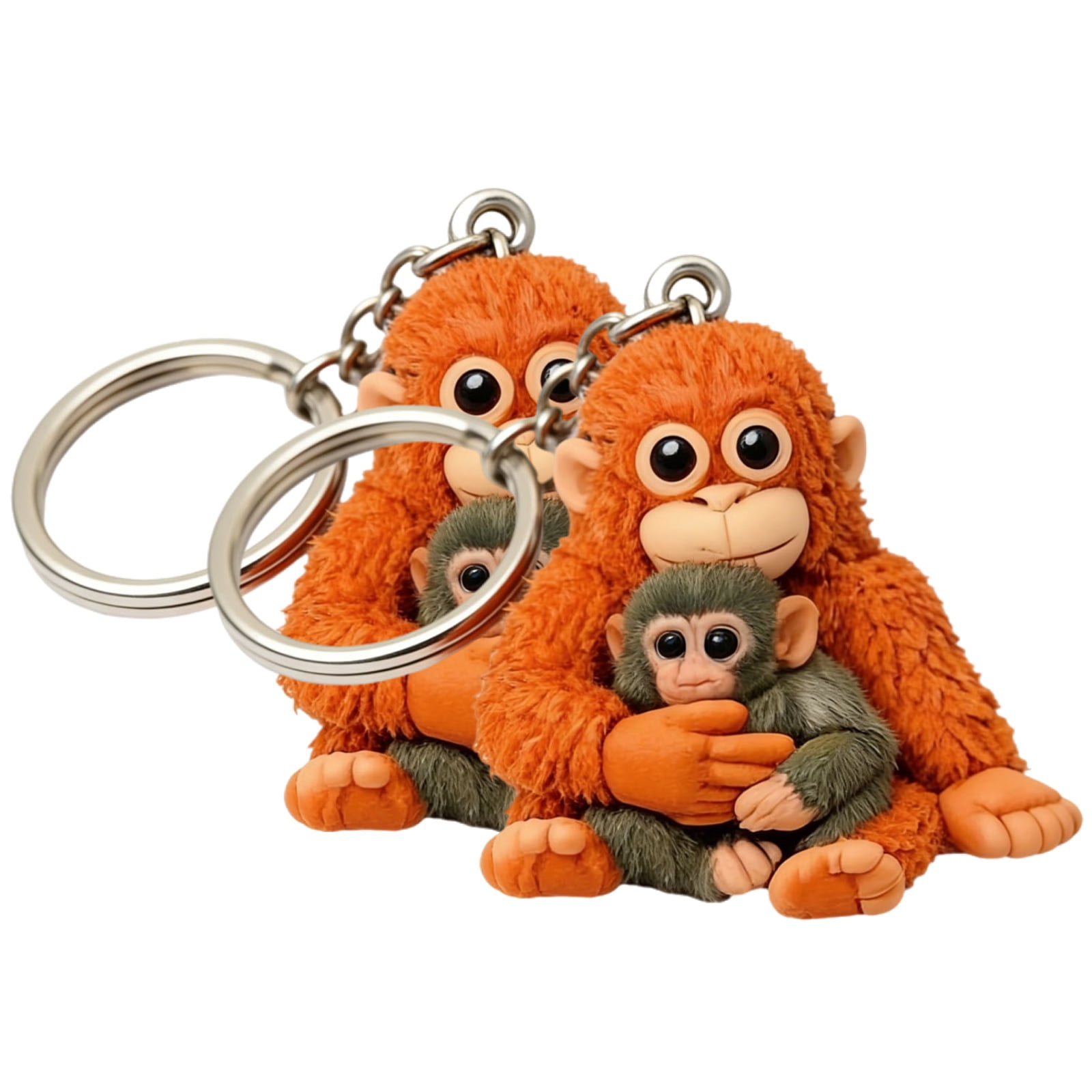 Punch Monkey Plush Keychains, 3D Cute Monkey Key Chain, Mini Hanging ...