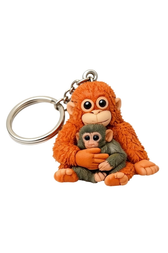 Punch Monkey Plush Keychains, 3D Cute Monkey Key Chain, Mini Hanging Stuffed Animals Bag Accessory, Monkey Plush Keychain Toys for Keys, Backpacks, Gifts