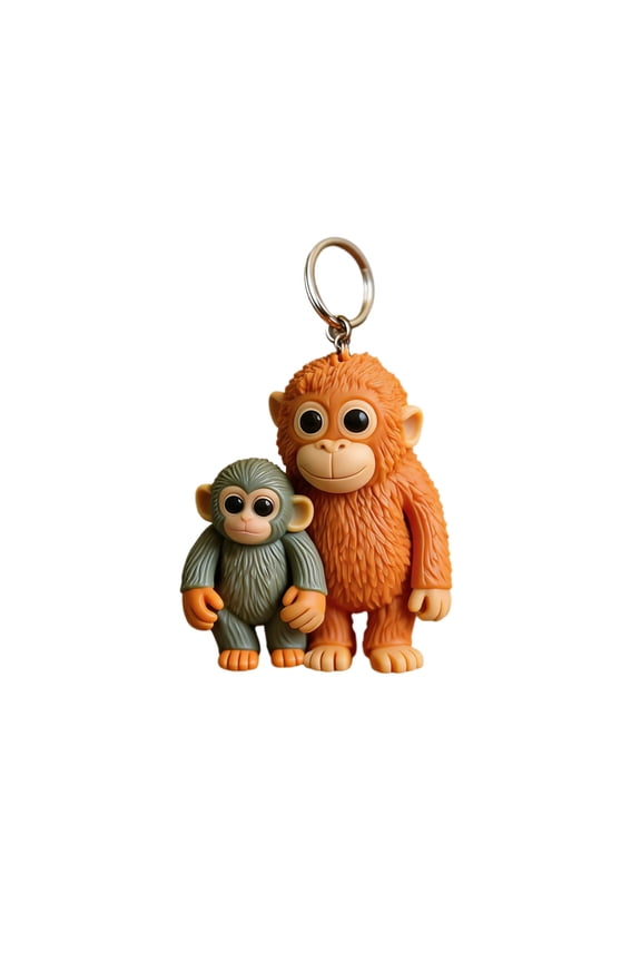 Punch Monkey Plush Keychains, 3D Cute Monkey Key Chain, Mini Hanging Stuffed Animals Bag Accessory, Monkey Plush Keychain Toys for Keys, Backpacks, Gifts