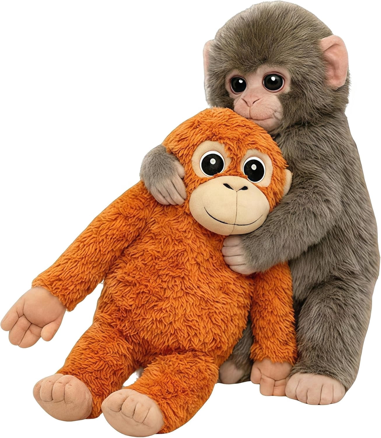 Punch Monkey Plush, Orangutan Plush with Baby Monkey Soft Toy, Washable & Safe for Fans, Realistic Soft Cuddly Monkey Toy