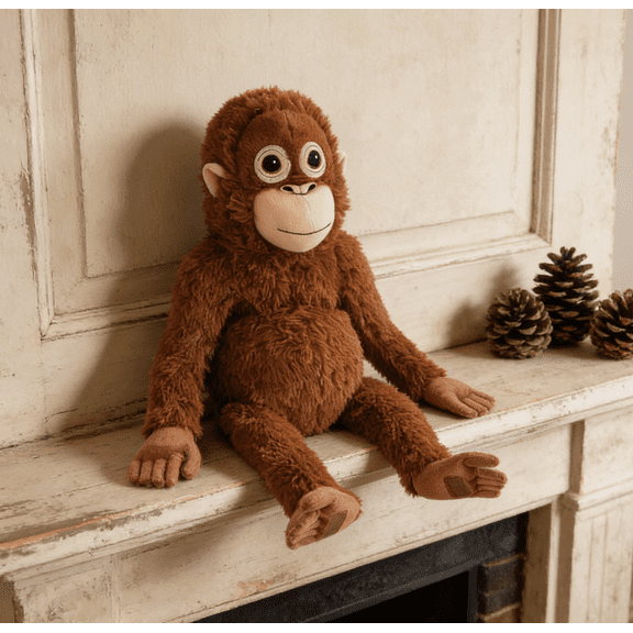 Punch Monkey Plush Realistic Orangutan Stuffed Animal with Hanging Action, Soft Toy Primate Plush Doll for Kids, Collectible Play Set(1pc)