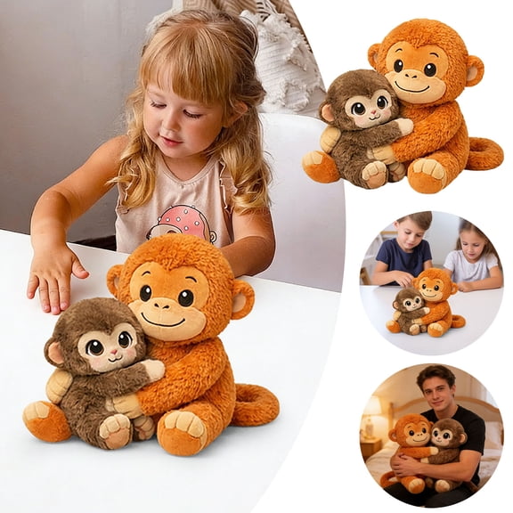 Punch Monkey Plush Toy – Cute Hugging Monkey Stuffed Animal, Emotional Plush Pose, Soft Zoo Monkey Cushion for Bed, Couch, Gift for Lovers & Adults